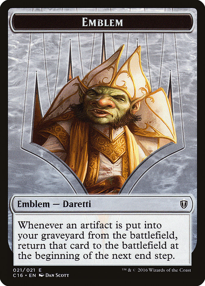 Daretti, Scrap Savant Emblem // Thopter Double-Sided Token [Commander 2016 Tokens] 