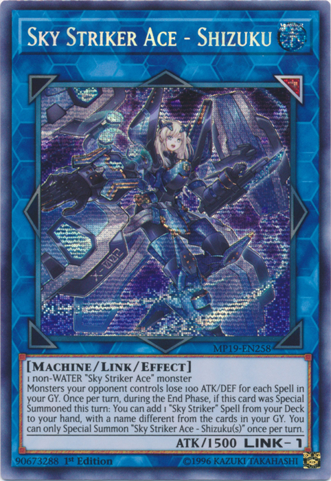 Sky Striker Ace - Shizuku [MP19-EN258] Prismatic Secret Rare 