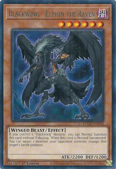 Blackwing - Elphin the Raven [MAZE-EN038] Rare 