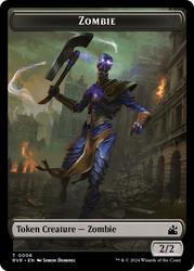 Elf Knight // Zombie Double-Sided Token [Ravnica Remastered Tokens] 