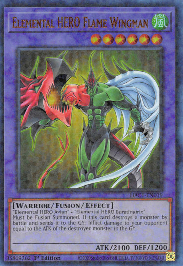 Elemental HERO Flame Wingman (Duel Terminal) [HAC1-EN019] Parallel Rare 