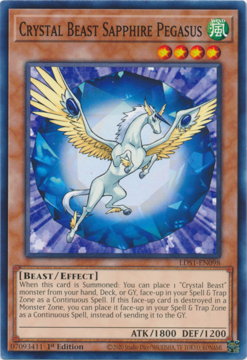 Crystal Beast Sapphire Pegasus [LDS1-EN098] Common 