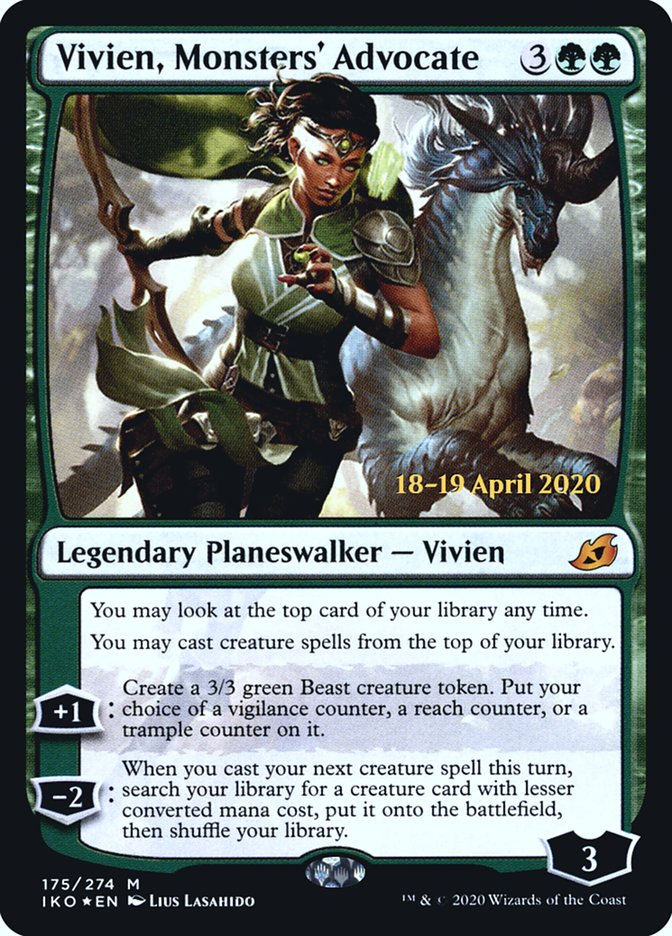 Vivien, Monsters' Advocate [Ikoria: Lair of Behemoths Prerelease Promos] 