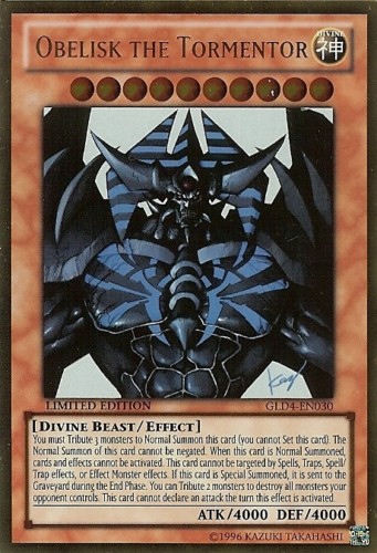 Obelisk the Tormentor [GLD4-EN030] Gold Rare 