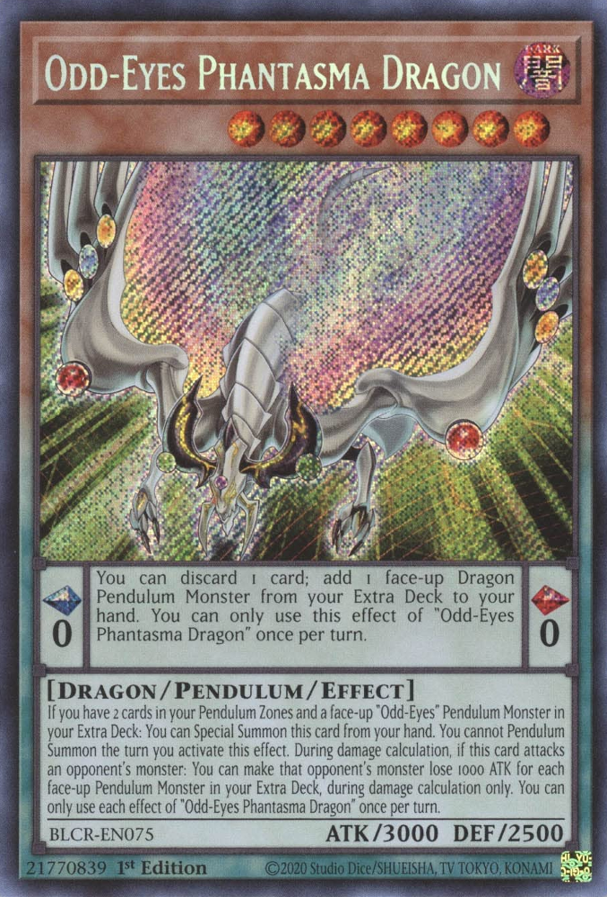 Odd-Eyes Phantasma Dragon [BLCR-EN075] Secret Rare 