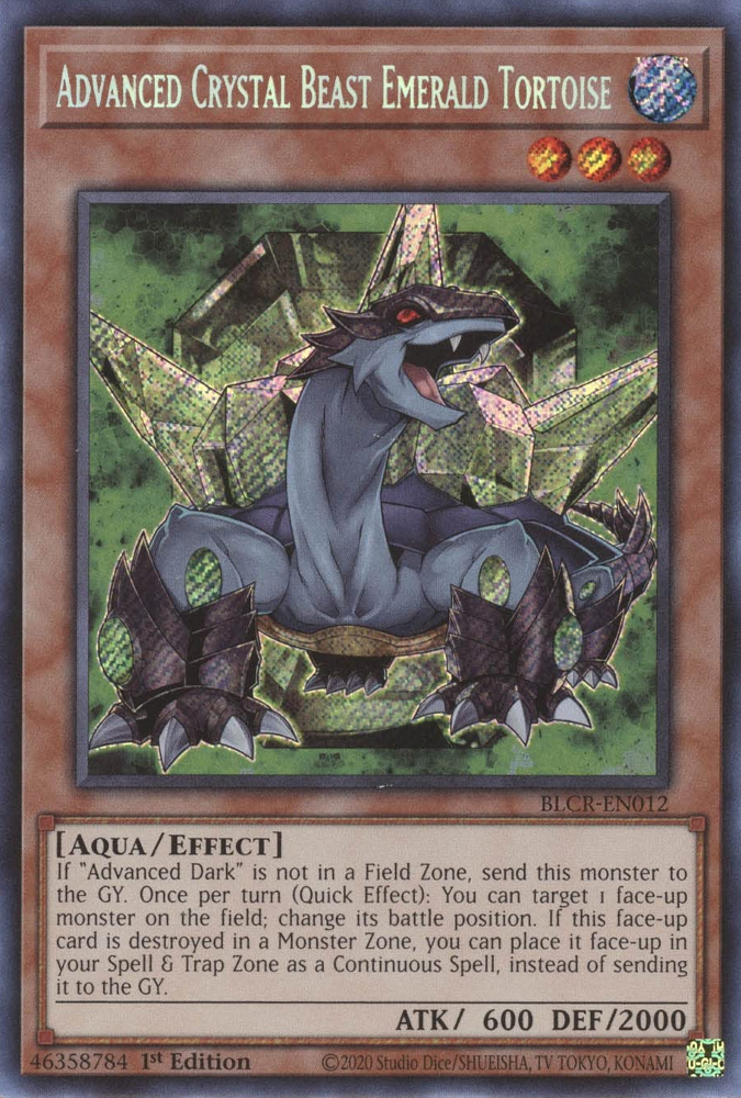 Advanced Crystal Beast Emerald Tortoise [BLCR-EN012] Secret Rare 