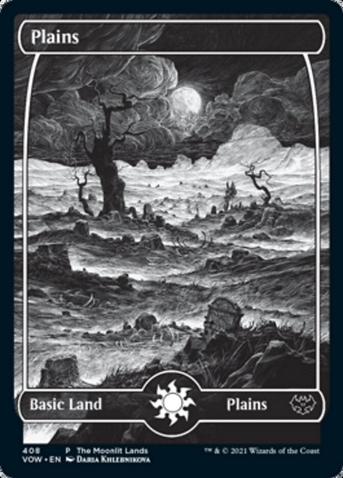 Plains (The Moonlit Lands) (Foil Etched) [Innistrad: Crimson Vow Promos] 