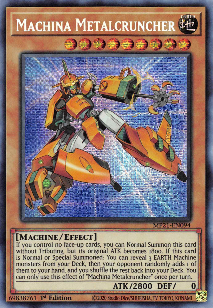 Machina Metalcruncher [MP21-EN094] Prismatic Secret Rare 