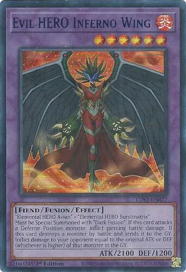 Evil HERO Inferno Wing (Blue) [LDS3-EN027] Ultra Rare 