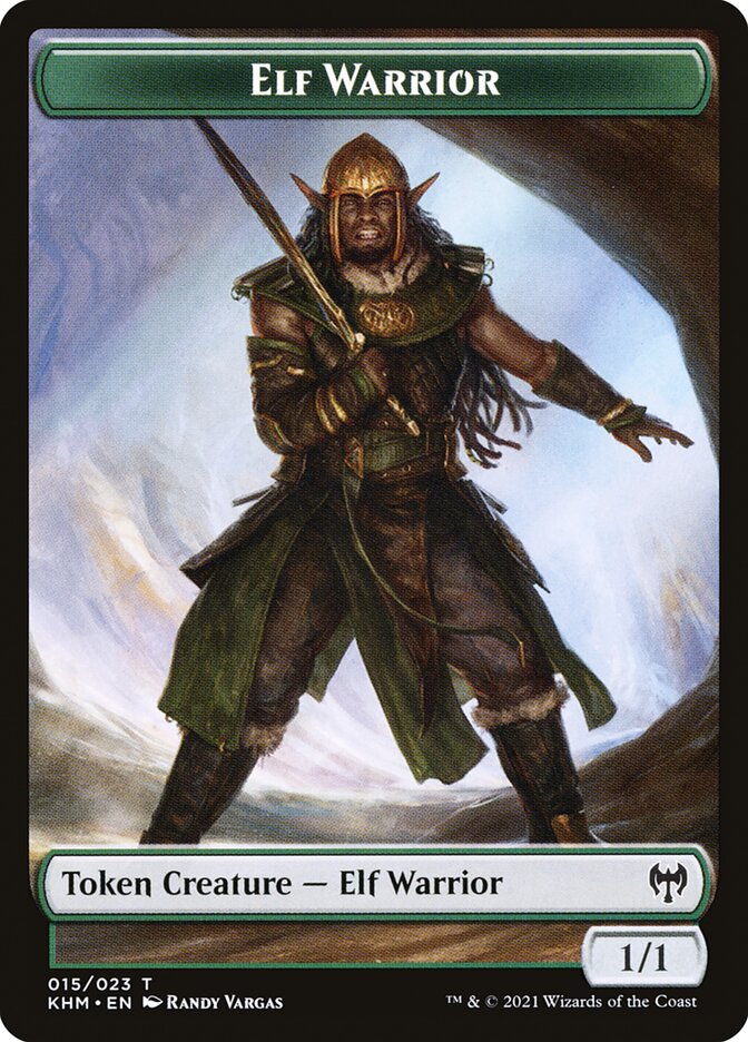 Elemental // Elf Warrior Double-Sided Token [Kaldheim Commander Tokens] 
