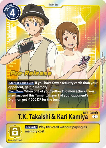 TK Takaishi &amp; Kari Kamiya [BT6-089] [Double Diamond Pre-Release Cards] 