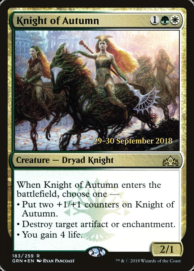 Knight of Autumn [Guilds of Ravnica Prerelease Promos] 