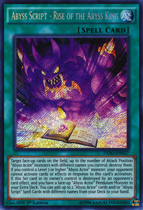 Abyss Script - Rise of the Abyss King [DESO-EN027] Secret Rare 