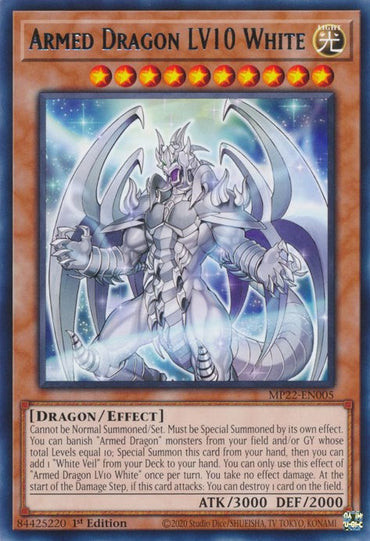 Armed Dragon LV10 White [MP22-EN005] Rare 