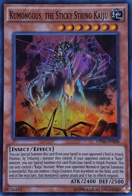Kumongous, the Sticky String Kaiju [OP04-EN008] Super Rare 