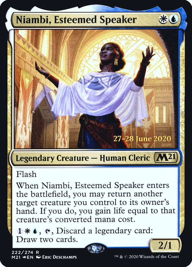 Niambi, Esteemed Speaker [Core Set 2021 Prerelease Promos] 