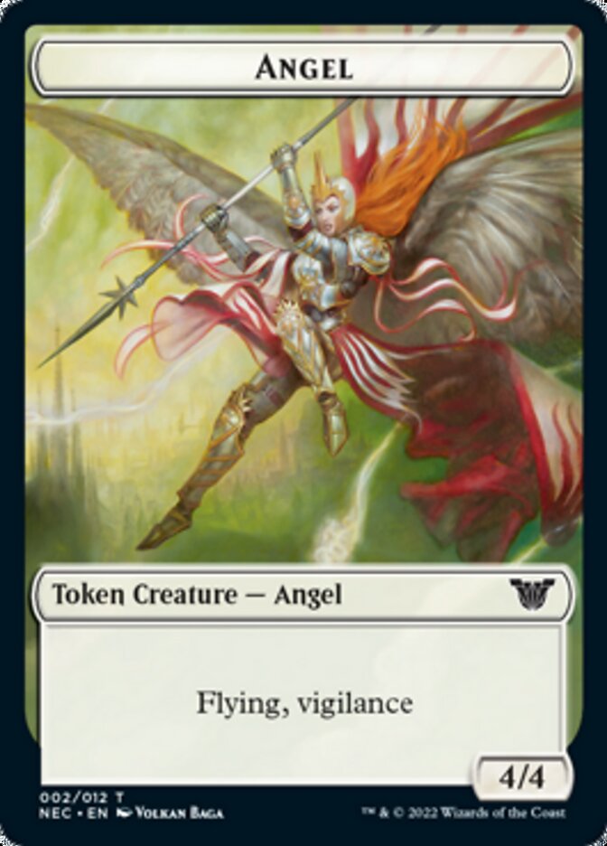 Angel // Elephant Double-Sided Token [Kamigawa: Neon Dynasty Commander Tokens] 