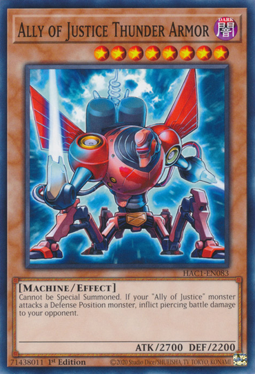 Ally of Justice Thunder Armor [HAC1-EN083] Common 