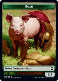 Boar // Spirit Double-Sided Token [Kaldheim Commander Tokens] 