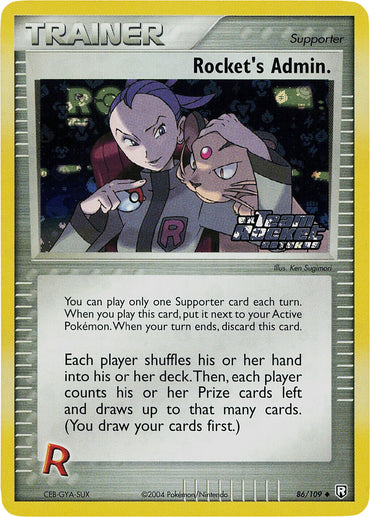 Rocket's Admin. (86/109) (Stamped) [EX: Team Rocket Returns]