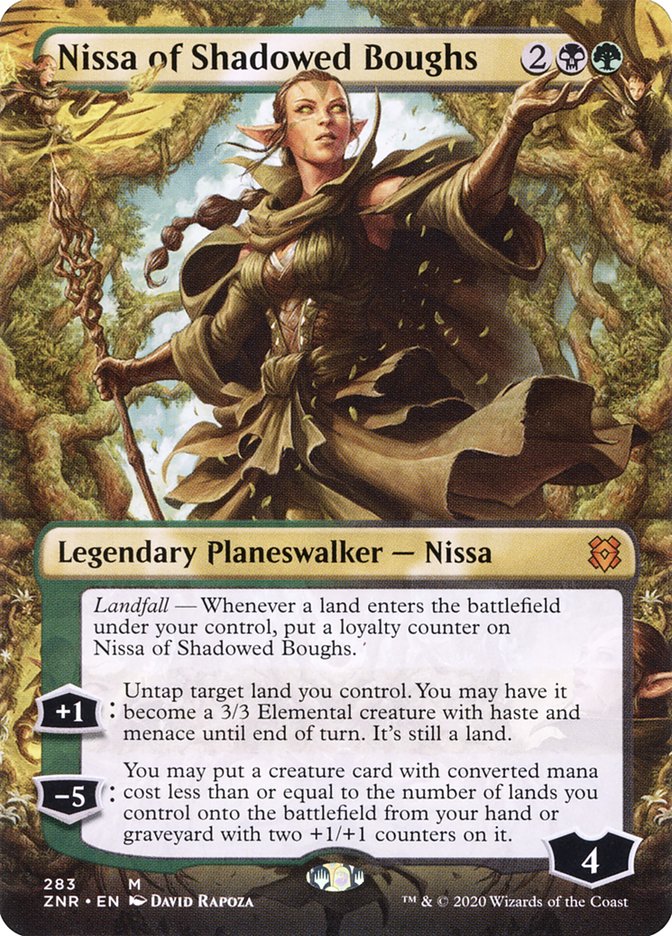 Nissa of Shadowed Boughs (Borderless) [Zendikar Rising] 