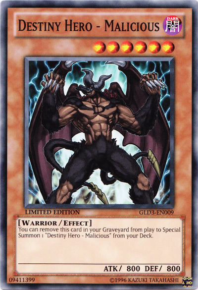 Destiny HERO - Malicious [GLD3-EN009] Common 