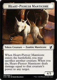 Heart-Piercer Manticore // Dragon Double-Sided Token [Commander 2019 Tokens] 