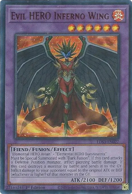 Evil HERO Inferno Wing (Red) [LDS3-EN027] Ultra Rare 