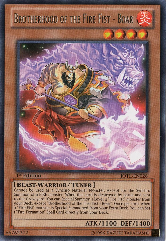 Brotherhood of the Fire Fist - Boar [JOTL-EN026] Rare 