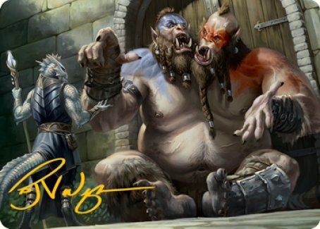 Ettin Art Card (Gold-Stamped Signature) [Dungeons & Dragons: Adventures in the Forgotten Realms Art Series] 