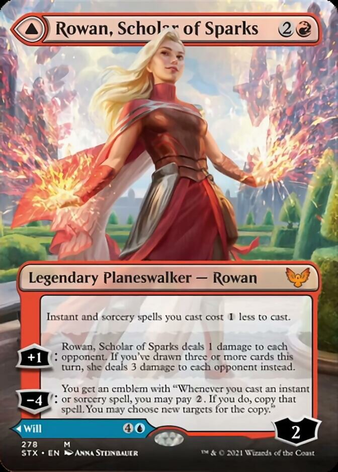 Rowan, Scholar of Sparks // Will, Scholar of Frost (Borderless) [Strixhaven: School of Mages] 