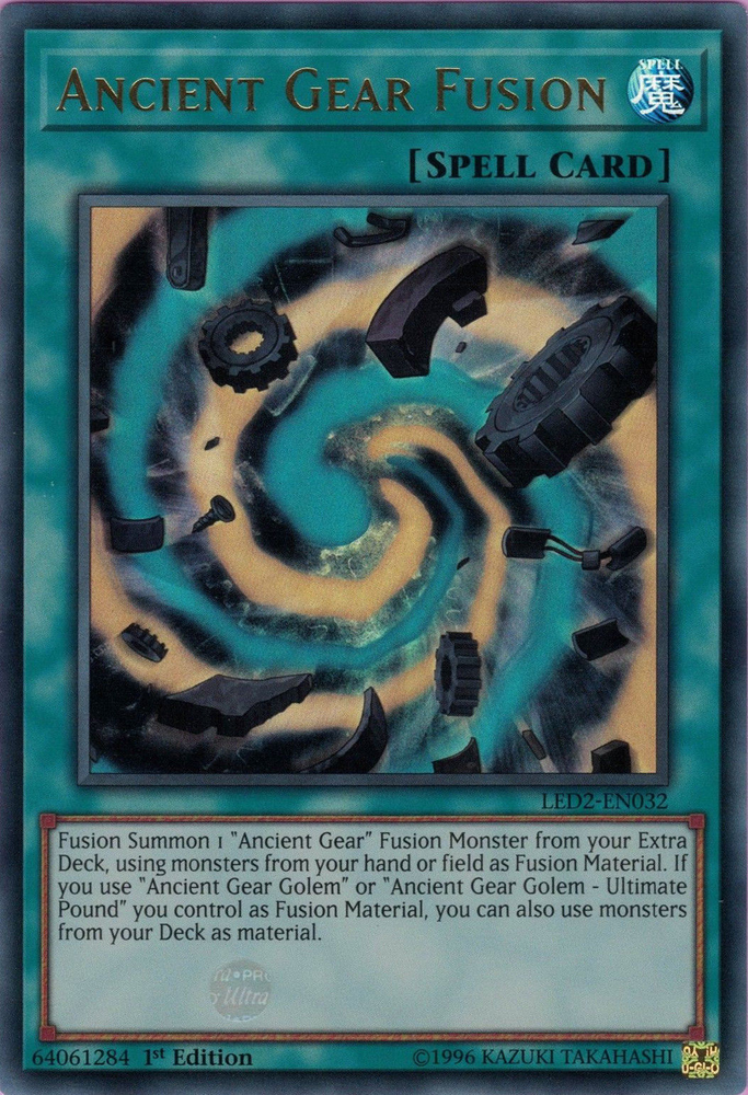 Ancient Gear Fusion [LED2-EN032] Ultra Rare 