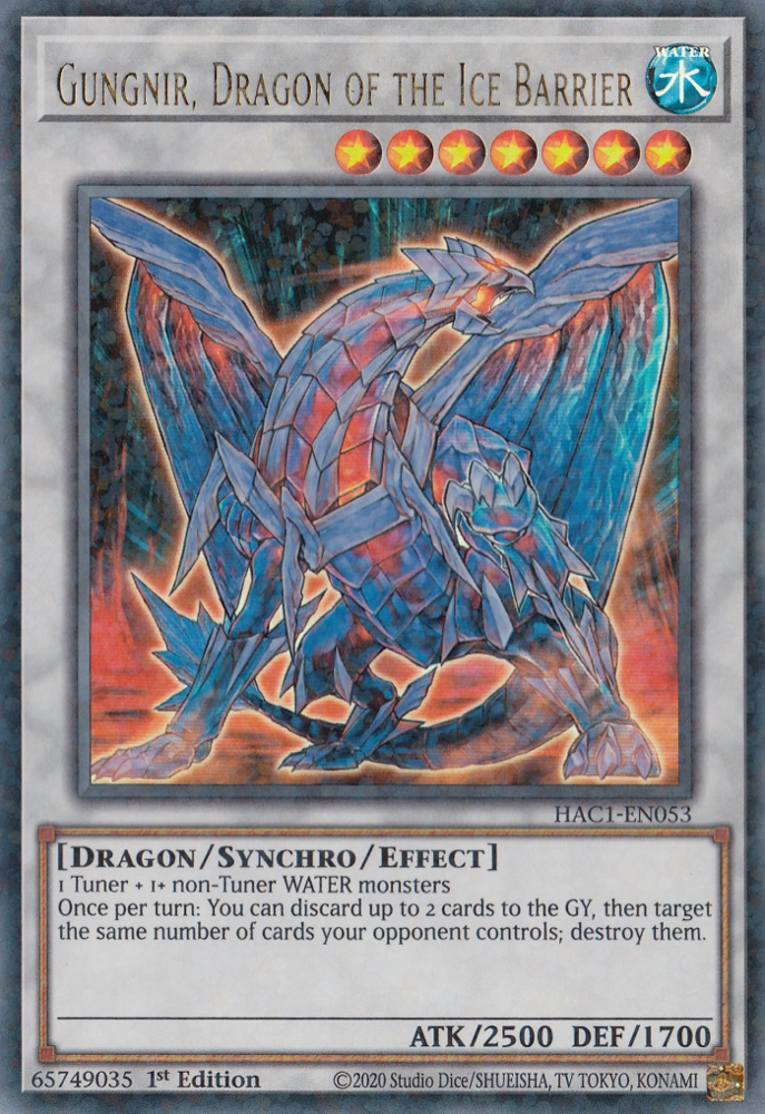 Gungnir, Dragon of the Ice Barrier (Duel Terminal) [HAC1-EN053] Parallel Rare 
