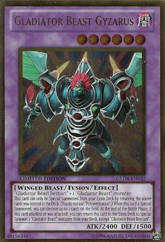 Gladiator Beast Gyzarus [GLD4-EN032] Gold Rare 