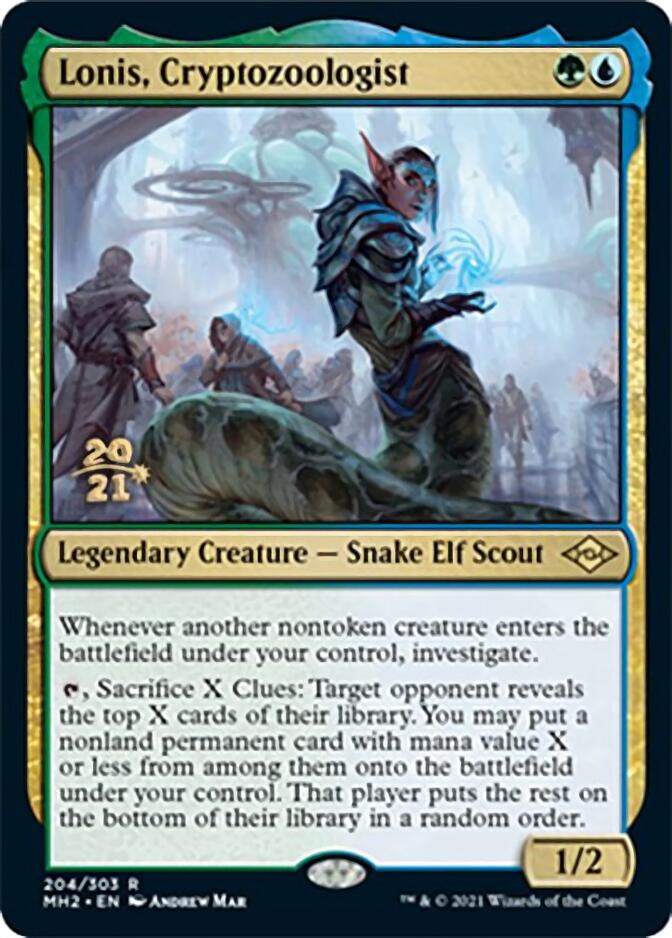 Lonis, Cryptozoologist [Modern Horizons 2 Prerelease Promos] 