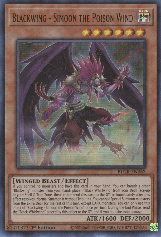 Blackwing - Simoon the Poison Wind [BLCR-EN062] Ultra Rare 