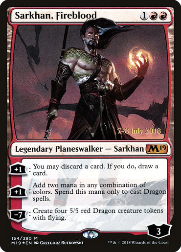 Sarkhan, Fireblood [Core Set 2019 Prerelease Promos] 