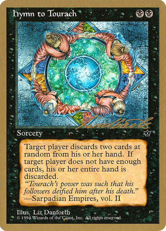 Hymn to Tourach (Circle) (Leon Lindback) [Pro Tour Collector Set] 