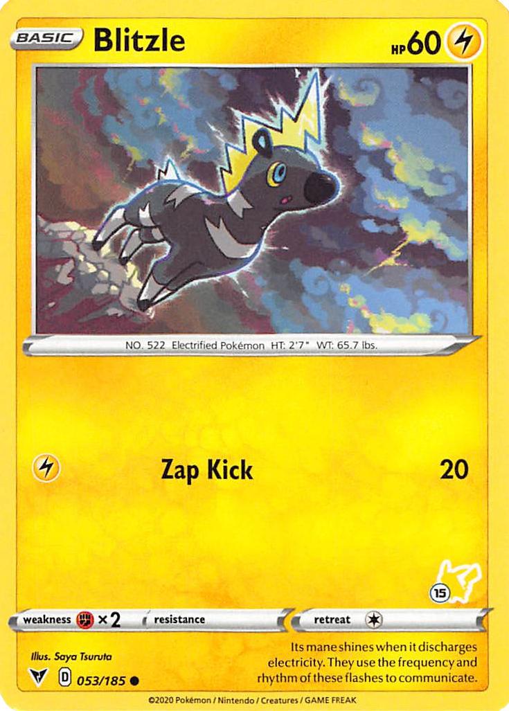 Blitzle (053/185) (Pikachu Stamp #15) [Battle Academy 2022]