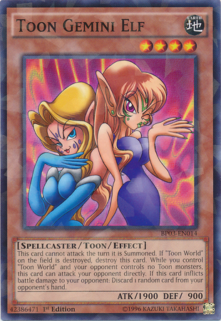 Toon Gemini Elf [BP03-EN014] Shatterfoil Rare 