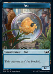 Fish // Wizard Double-Sided Token [Streets of New Capenna Tokens]