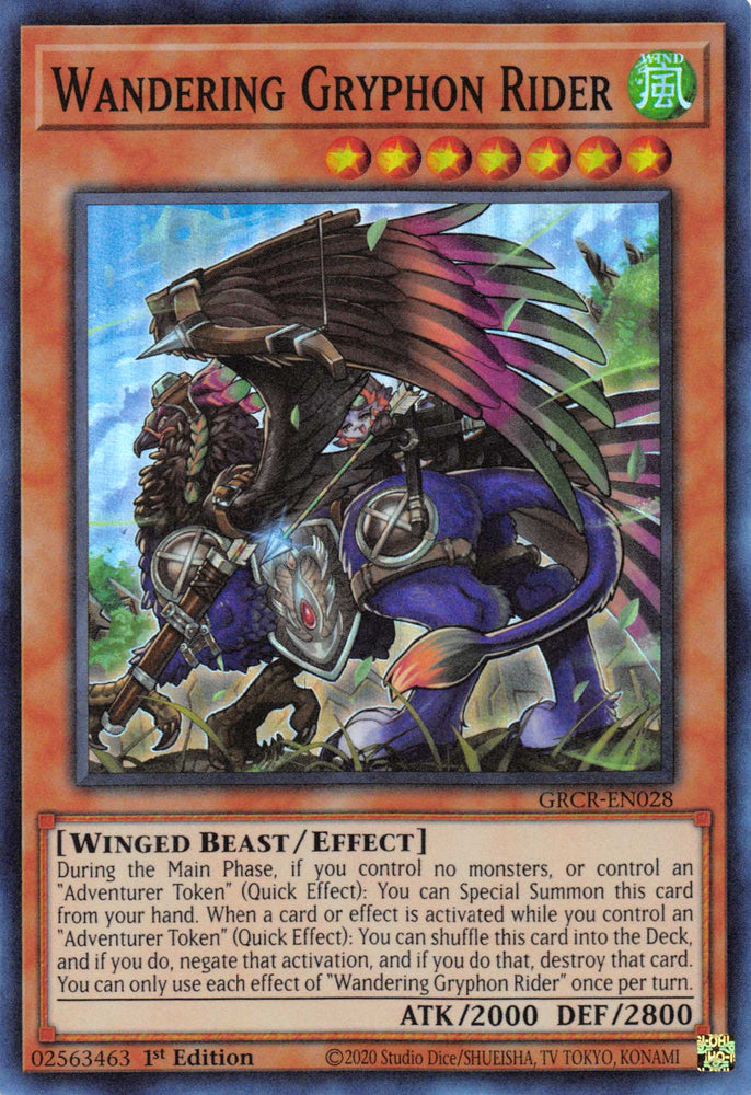 Wandering Gryphon Rider [GRCR-EN028] Super Rare 