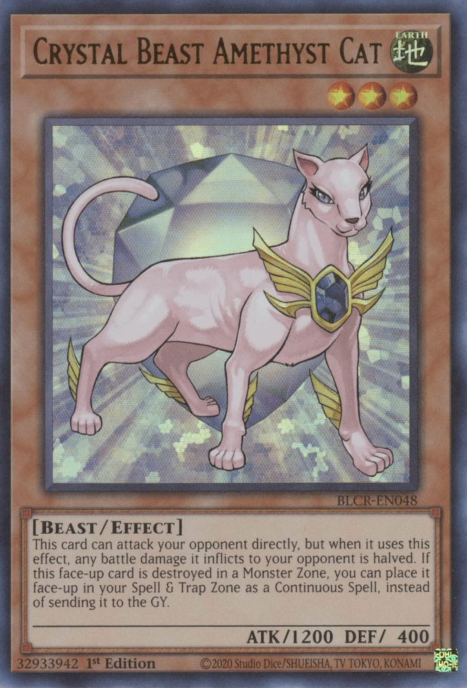Crystal Beast Amethyst Cat [BLCR-EN048] Ultra Rare 
