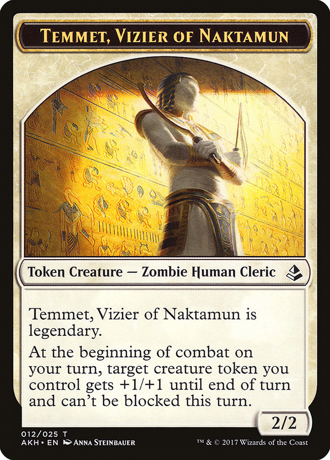 Temmet, Vizier of Naktamun Token [Amonkhet Tokens] 