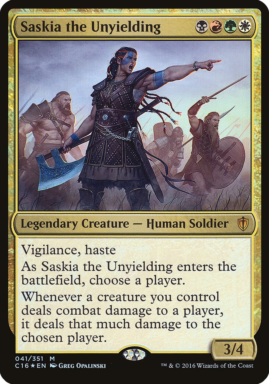 Saskia the Unyielding (Oversized) [Commander 2016 Oversized] 