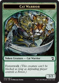 Cat Warrior // Elemental Double-Sided Token [Commander 2018 Tokens] 