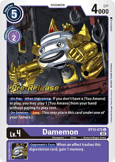 Damemon [BT10-075] [Xros Encounter Pre-Release Cards] 
