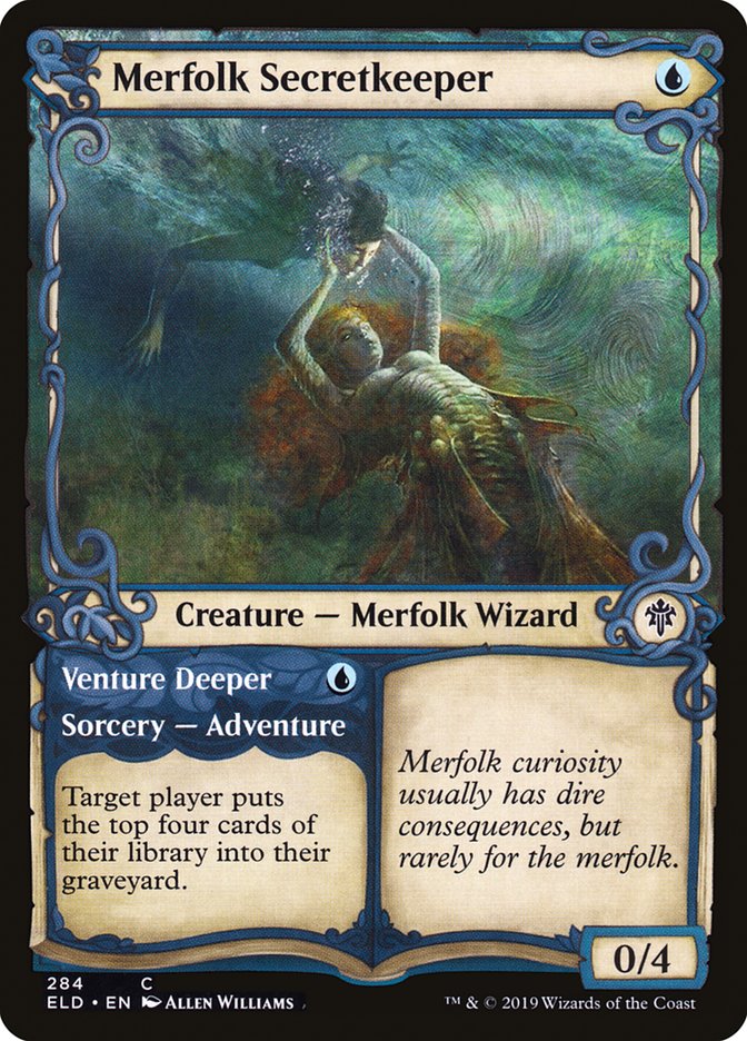 Merfolk Secretkeeper // Venture Deeper (Showcase) [Throne of Eldraine] 