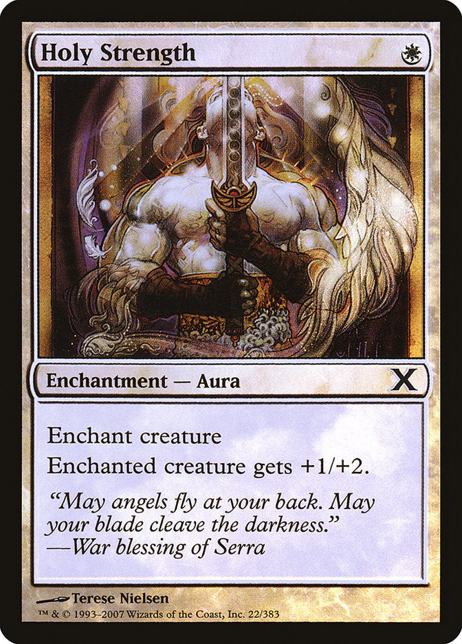 Holy Strength (Premium Foil) [Tenth Edition] 