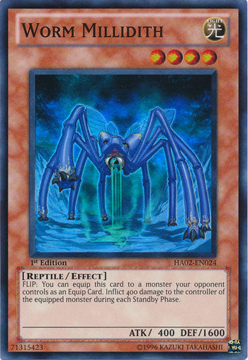 Worm Millidith [HA02-EN024] Super Rare 